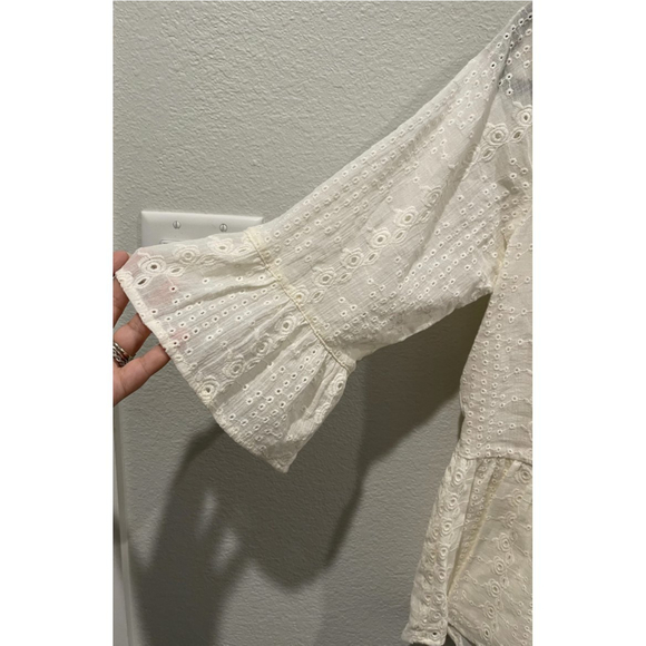 MATILDA JANE Cream Scallop 3/4 Sleeve Blouse - Picture 4 of 6